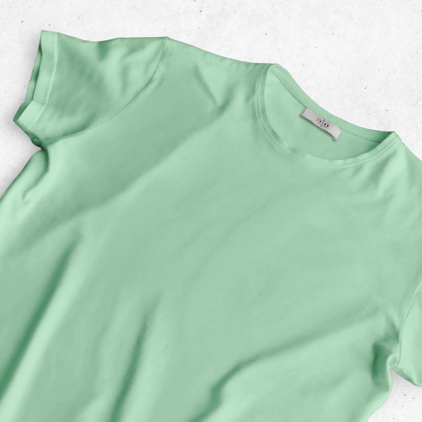 Energetic Half Sleeve Round Neck Green Color Men's Cotton T-Shirt Plain
