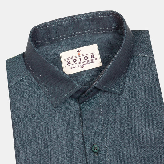 Unique Men's Full Sleeves Plain Formal Shirt Premium Collection Cotton Fabric English Blue