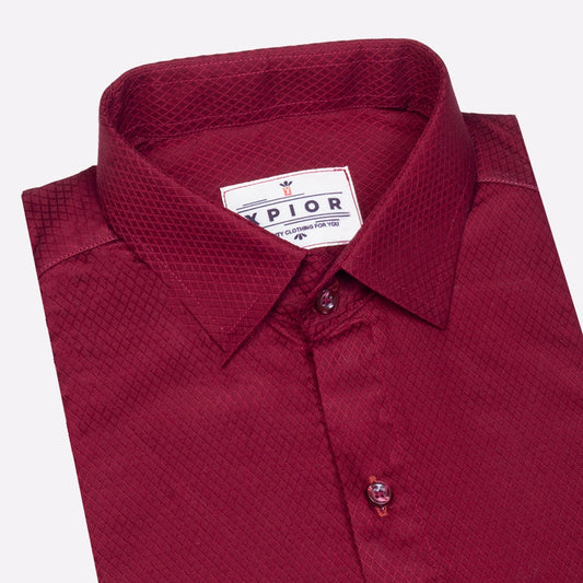 Visionary Men's Full Sleeves Plain Formal Shirt Premium Collection Cotton Fabric Maroon