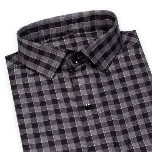 Best Premium Men's Full Sleeves Small Checks Formal Shirt Collection Cotton Fabric Purple Color