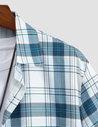 Checks Printed Half Sleeves Cotton Material Mens Shirt