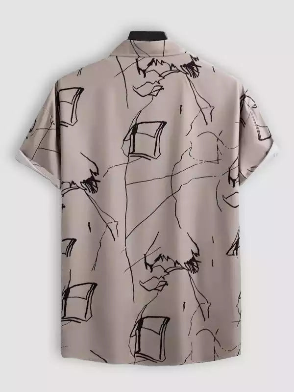 Blue and Gray Cheese Design Beach and casual Multicolor Printed Shirt Cotton Material Half Sleeves Mens