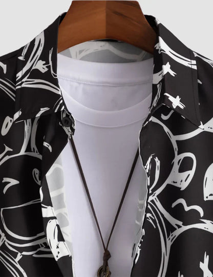 Emoji Digital Printed Half Sleeves Cotton Material Mens Shirt