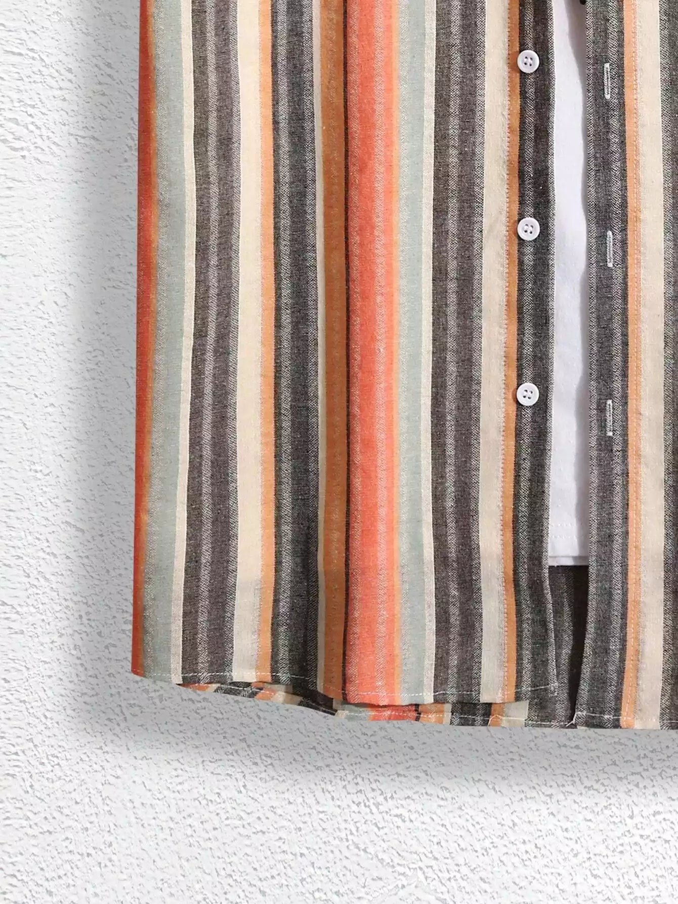 Mandala Stripes  Design Mens Half Sleeves Cords Cotton Material