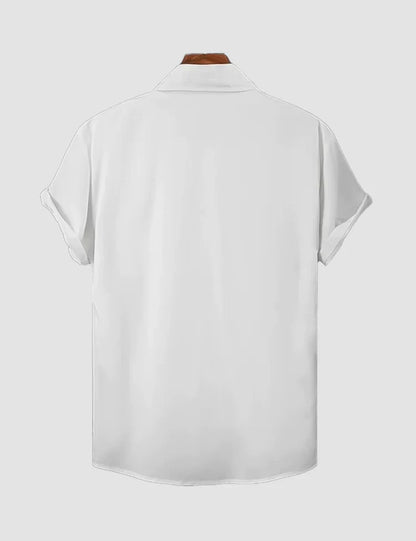 Plain White Half Sleeves Cotton Material Mens Shirt
