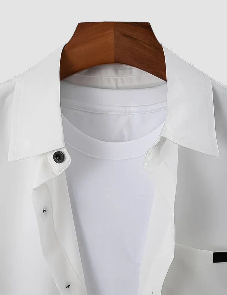 Plain White Half Sleeves Cotton Material Mens Shirt