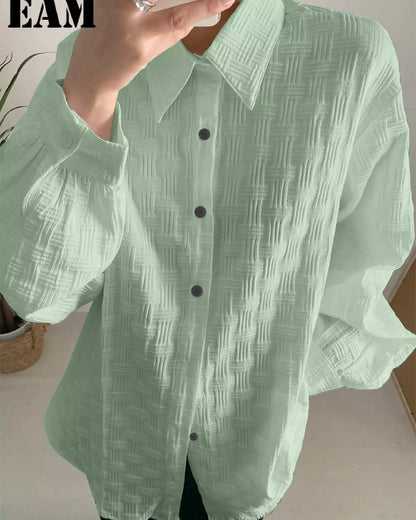 Light Green Color Full Sleeves Mens Popcorn Material Shirt