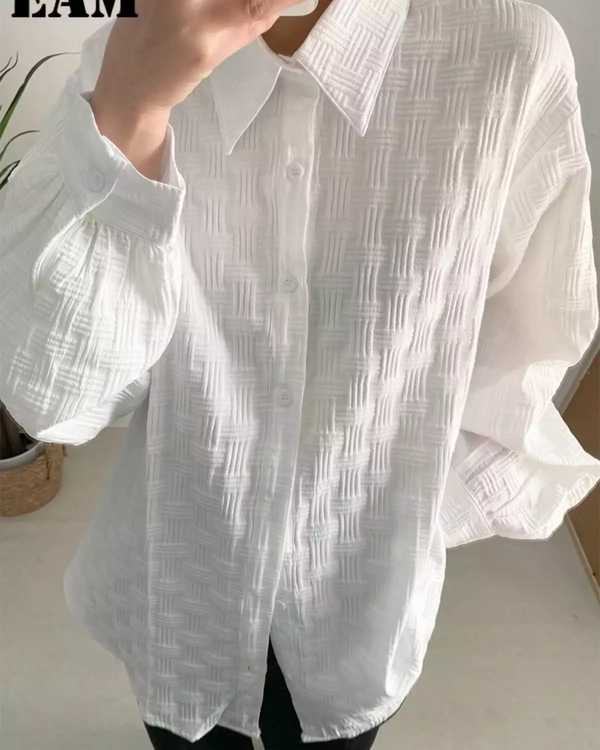 White Color Full Sleeves Mens Popcorn Material Shirt