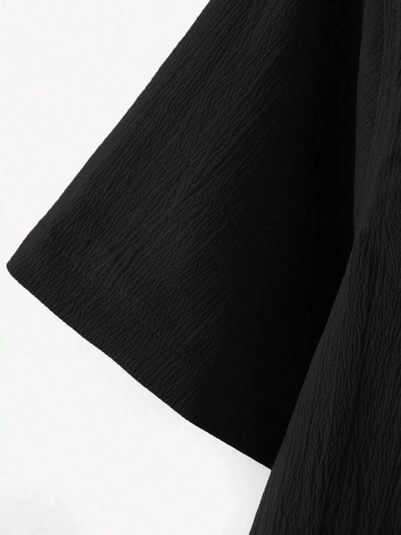 Plain Pattern Black Color Men's Simple  Cotton Casual Shirt Half Sleeve available