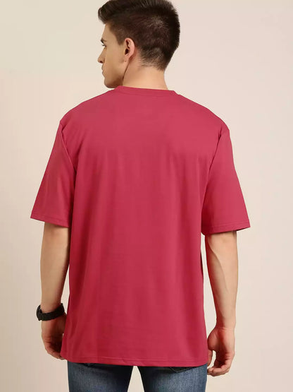 Red Color Men's Cotton T-Shirt Plain Half Sleeve Round Neck