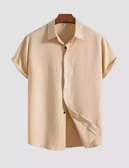 apricot color Mens Half Sleeves Shirt Exclusive Material Best Fitting Cotton Corn