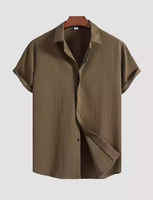 army_green color Mens Half Sleeves Shirt Exclusive Material Best Fitting Cotton Corn