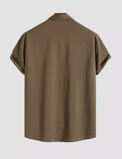 army_green color Mens Half Sleeves Shirt Exclusive Material Best Fitting Cotton Corn