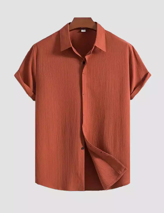 caramel color Mens Half Sleeves Shirt Exclusive Material Best Fitting Cotton Corn