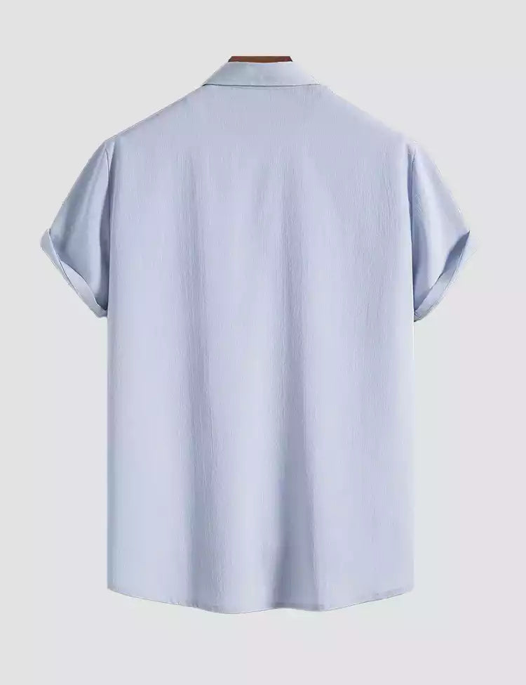 light_blue color Mens Half Sleeves Shirt Exclusive Material Best Fitting Cotton Corn