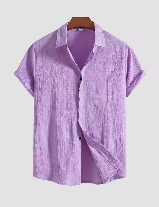 light_purple color Mens Half Sleeves Shirt Exclusive Material Best Fitting Cotton Corn