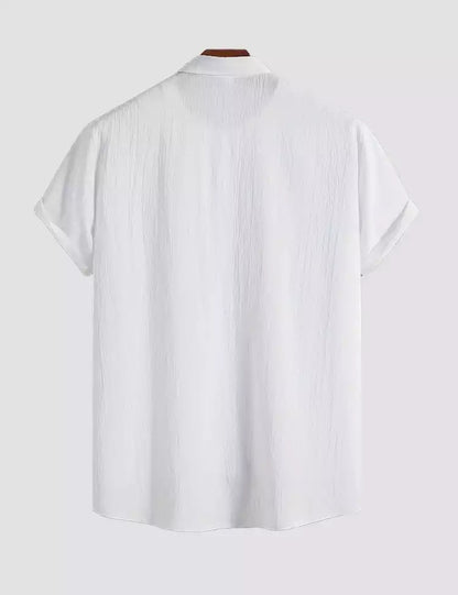white color Mens Half Sleeves Shirt Exclusive Material Best Fitting Cotton Corn